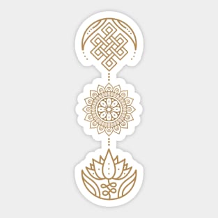 Spiritual Symbols Design - Mandala - Flower of Life - Unalome Sticker